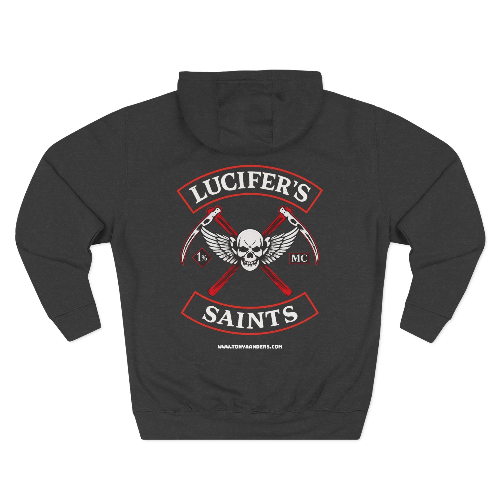 Lucifer’s Saints Motorcycle Hoodie — Skull & Wings Biker Pullover