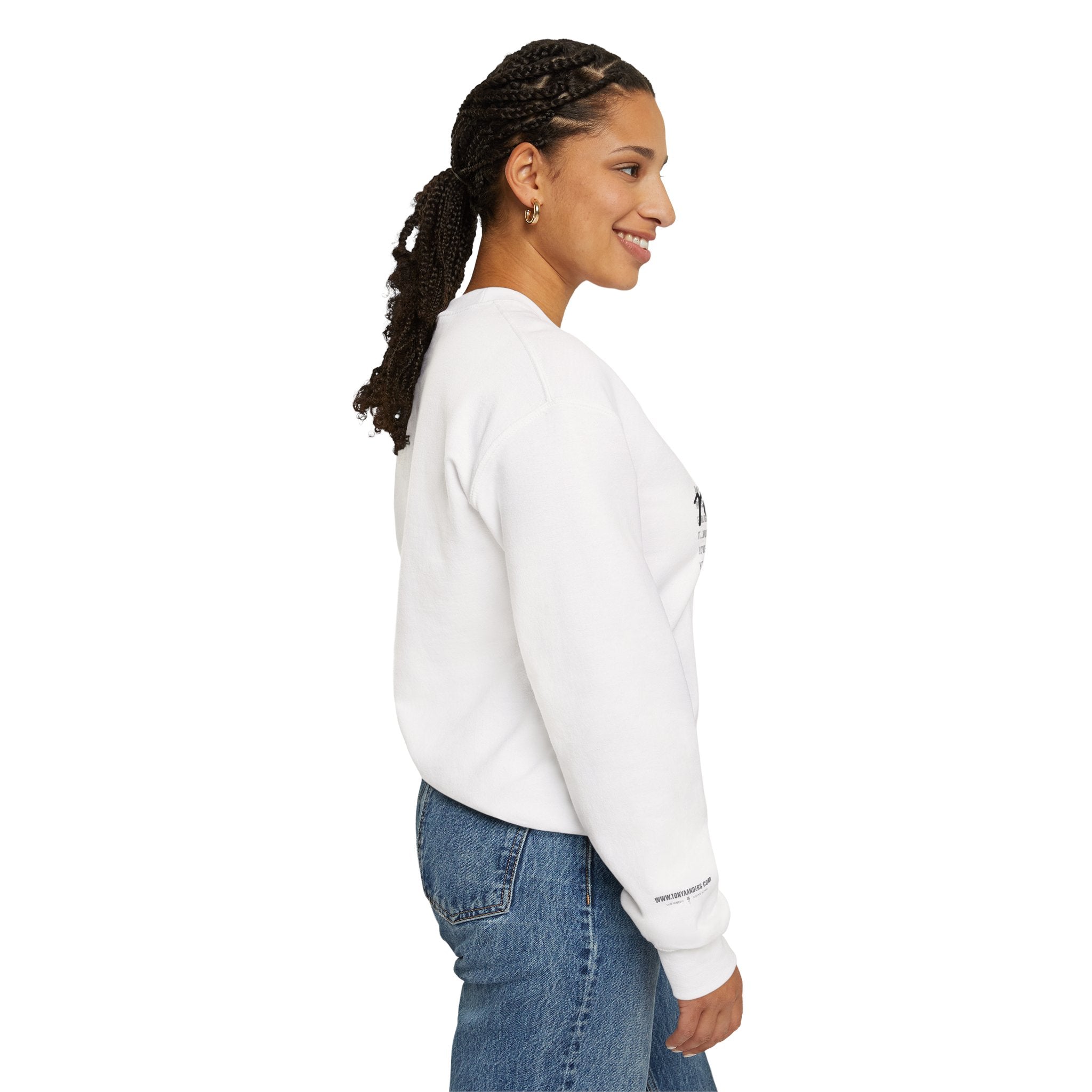 Crewneck Sweatshirt — 'Note to Self' Minimalist Text Graphic