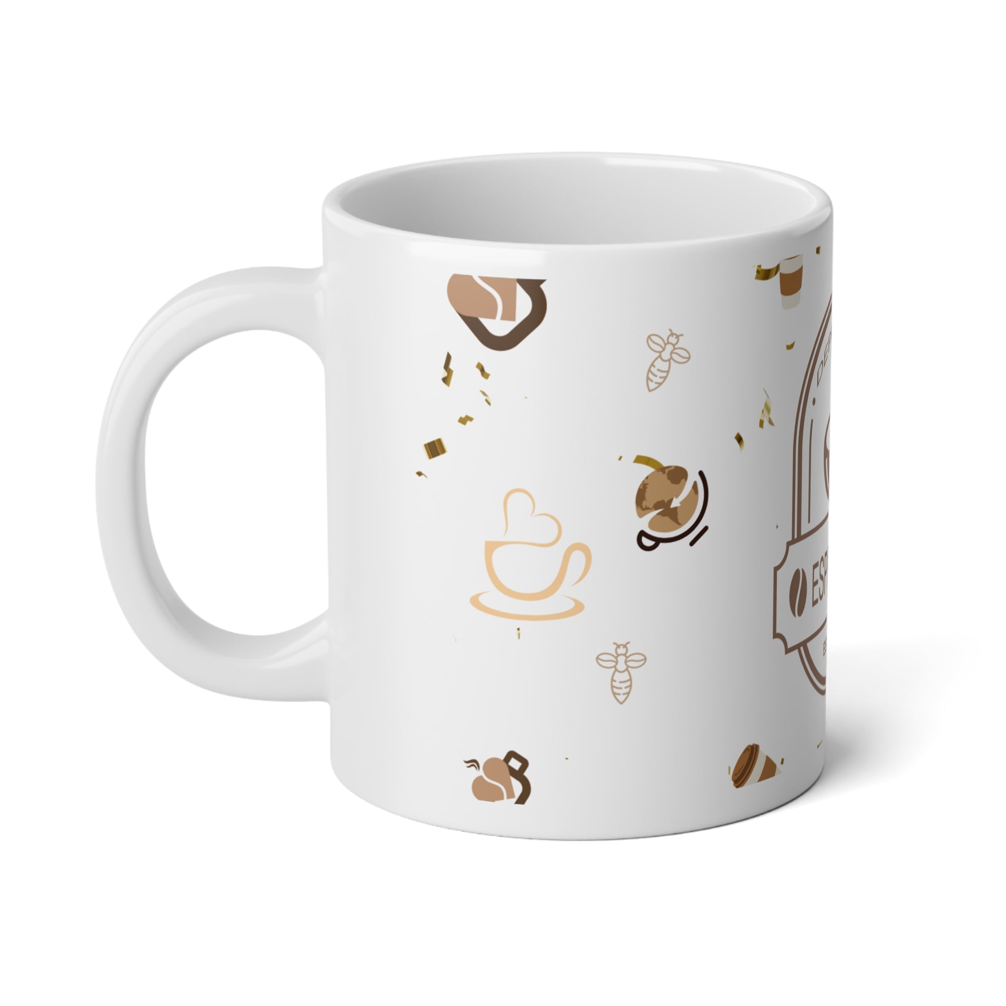 Espresso Lover 20oz Jumbo Coffee Mug — 'Depresso Espresso' Vintage Badge Design