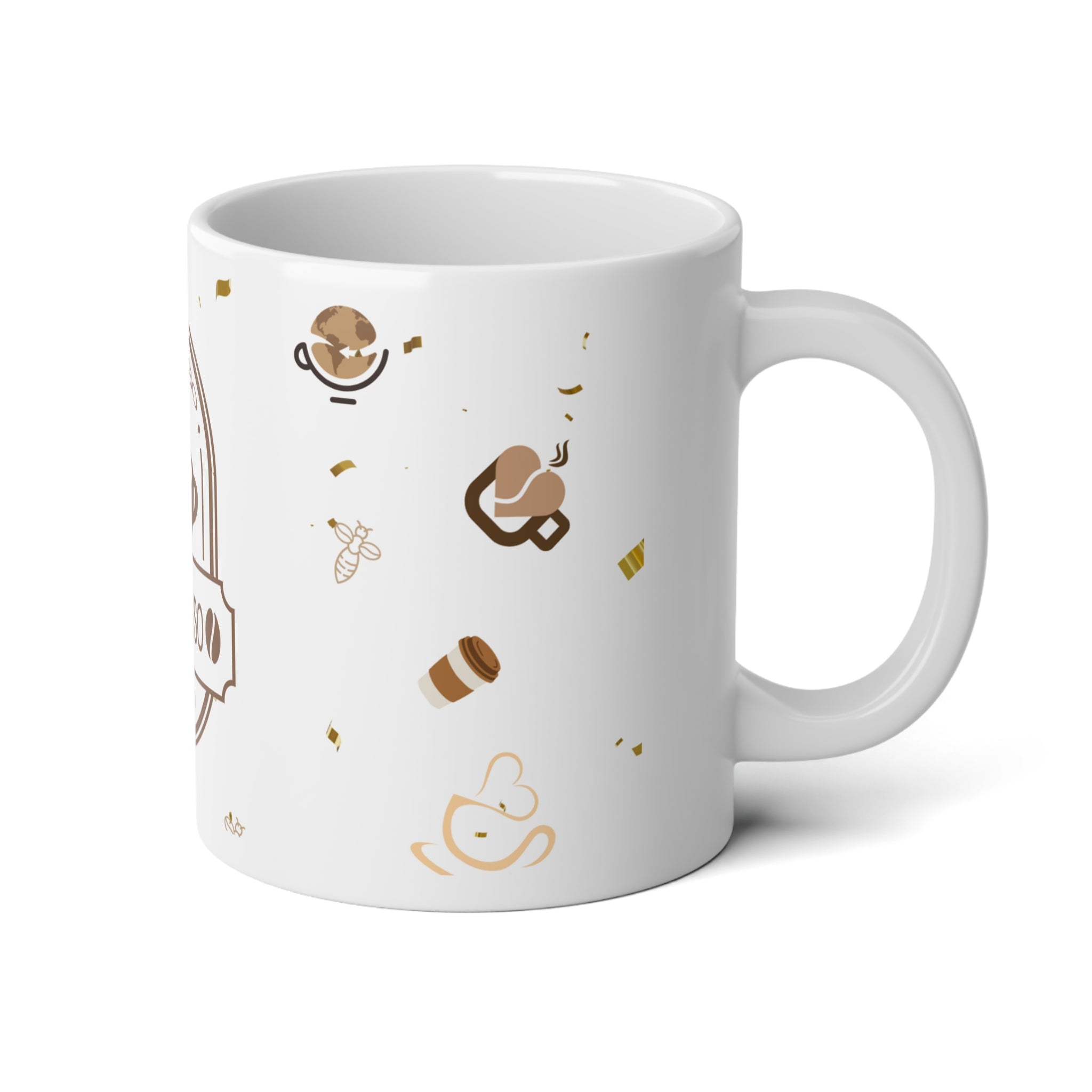 Espresso Lover 20oz Jumbo Coffee Mug — 'Depresso Espresso' Vintage Badge Design